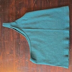 Aura Turquoise Asymmetrical Ribbed Tank